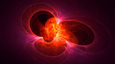 Soyut fraktal ışık arkaplanı 3 boyutlu oluşturuluyor