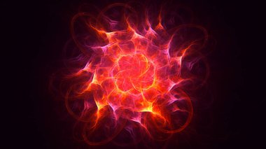 Soyut fraktal ışık arkaplanı 3 boyutlu oluşturuluyor