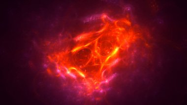 Soyut fraktal ışık arkaplanı 3 boyutlu oluşturuluyor