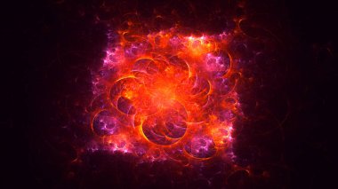 Soyut fraktal ışık arkaplanı 3 boyutlu oluşturuluyor