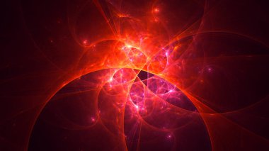 Soyut fraktal ışık arkaplanı 3 boyutlu oluşturuluyor