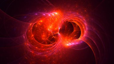 Soyut fraktal ışık arkaplanı 3 boyutlu oluşturuluyor