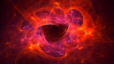 Soyut fraktal ışık arkaplanı 3 boyutlu oluşturuluyor