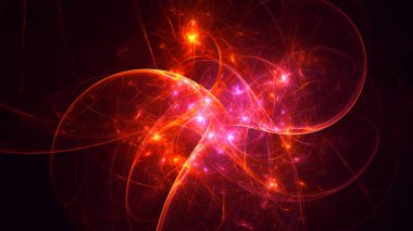 Soyut fraktal ışık arkaplanı 3 boyutlu oluşturuluyor