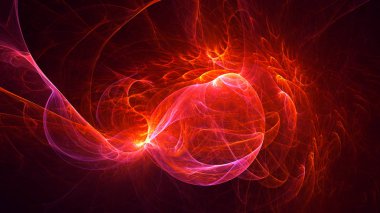 Soyut fraktal ışık arkaplanı 3 boyutlu oluşturuluyor