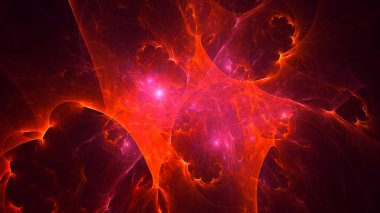 Soyut fraktal ışık arkaplanı 3 boyutlu oluşturuluyor