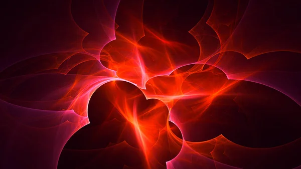 Renderização Abstrato Fundo Luz Fractal Vermelho — Fotografia de Stock