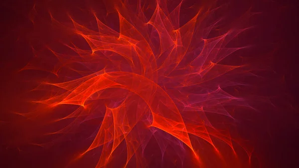 Soyut Kırmızı Fraktal Işık Arkaplanı Boyutlu Oluşturuluyor — Stok fotoğraf