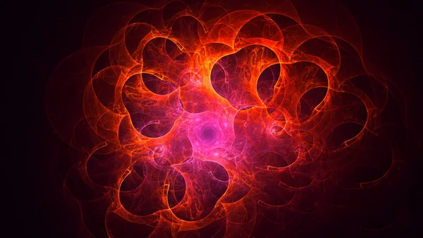 Renderização Abstrato Fundo Luz Fractal Vermelho — Fotografia de Stock