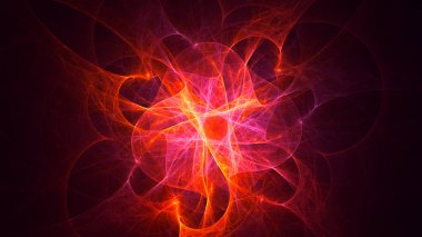 Soyut fraktal ışık arkaplanı 3 boyutlu oluşturuluyor