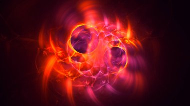 Soyut fraktal ışık arkaplanı 3 boyutlu oluşturuluyor