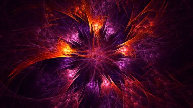 Soyut fraktal ışık arkaplanı 3 boyutlu oluşturuluyor
