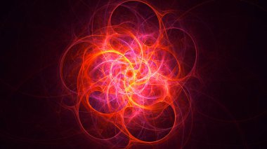 Soyut fraktal ışık arkaplanı 3 boyutlu oluşturuluyor