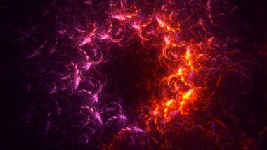 Soyut fraktal ışık arkaplanı 3 boyutlu oluşturuluyor