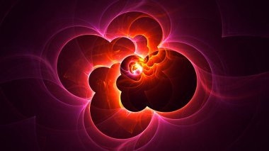 Soyut fraktal ışık arkaplanı 3 boyutlu oluşturuluyor