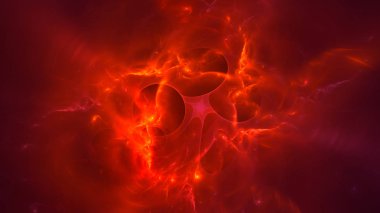 Soyut fraktal ışık arkaplanı 3 boyutlu oluşturuluyor