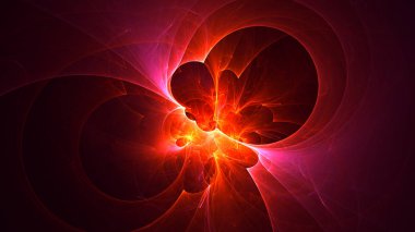 Soyut fraktal ışık arkaplanı 3 boyutlu oluşturuluyor