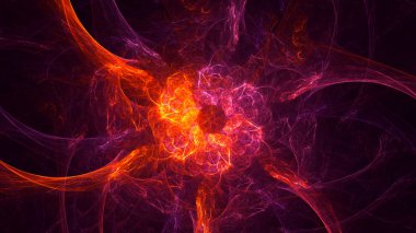 Soyut fraktal ışık arkaplanı 3 boyutlu oluşturuluyor