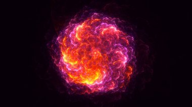 Soyut fraktal ışık arkaplanı 3 boyutlu oluşturuluyor