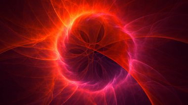 Soyut fraktal ışık arkaplanı 3 boyutlu oluşturuluyor