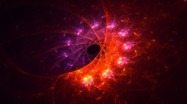 Soyut fraktal ışık arkaplanı 3 boyutlu oluşturuluyor