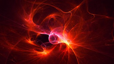 Soyut fraktal ışık arkaplanı 3 boyutlu oluşturuluyor