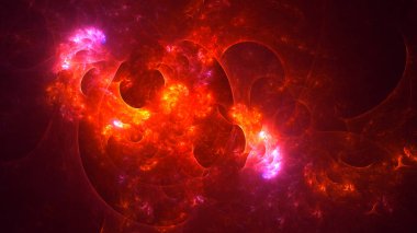 Soyut fraktal ışık arkaplanı 3 boyutlu oluşturuluyor