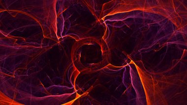 Soyut fraktal ışık arkaplanı 3 boyutlu oluşturuluyor