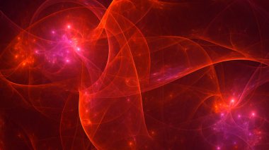 Soyut fraktal ışık arkaplanı 3 boyutlu oluşturuluyor