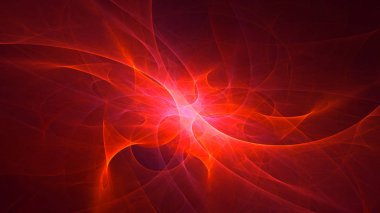 Soyut fraktal ışık arkaplanı 3 boyutlu oluşturuluyor