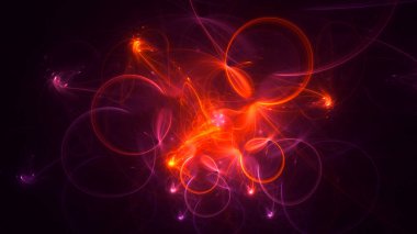 Soyut fraktal ışık arkaplanı 3 boyutlu oluşturuluyor