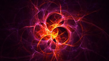 Soyut fraktal ışık arkaplanı 3 boyutlu oluşturuluyor