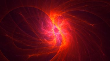 Soyut fraktal ışık arkaplanı 3 boyutlu oluşturuluyor