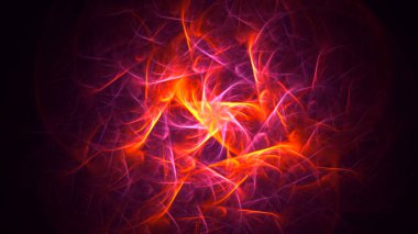 Soyut fraktal ışık arkaplanı 3 boyutlu oluşturuluyor