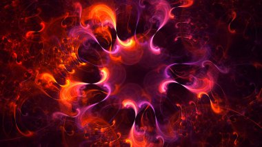 Soyut fraktal ışık arkaplanı 3 boyutlu oluşturuluyor