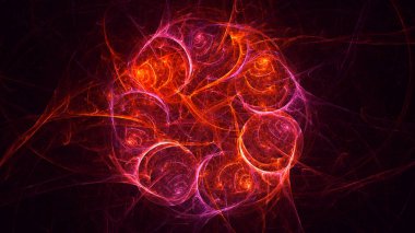 Soyut fraktal ışık arkaplanı 3 boyutlu oluşturuluyor