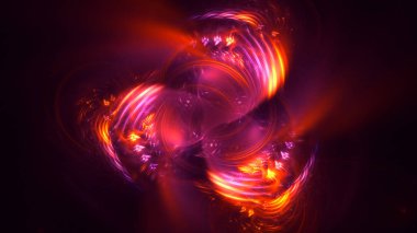Soyut fraktal ışık arkaplanı 3 boyutlu oluşturuluyor