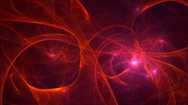 Soyut fraktal ışık arkaplanı 3 boyutlu oluşturuluyor