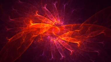 Soyut fraktal ışık arkaplanı 3 boyutlu oluşturuluyor