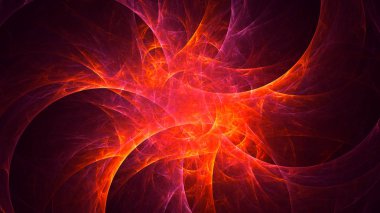 Soyut fraktal ışık arkaplanı 3 boyutlu oluşturuluyor