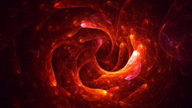 Soyut fraktal ışık arkaplanı 3 boyutlu oluşturuluyor