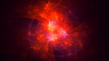 Soyut fraktal ışık arkaplanı 3 boyutlu oluşturuluyor