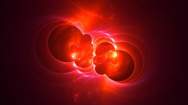 Soyut fraktal ışık arkaplanı 3 boyutlu oluşturuluyor