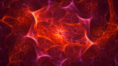 Soyut fraktal ışık arkaplanı 3 boyutlu oluşturuluyor