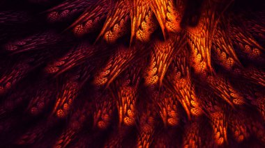 Soyut fraktal ışık arkaplanı 3 boyutlu oluşturuluyor
