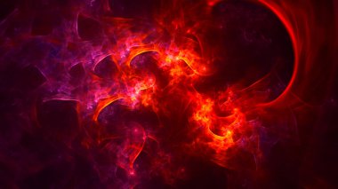 Soyut fraktal ışık arkaplanı 3 boyutlu oluşturuluyor