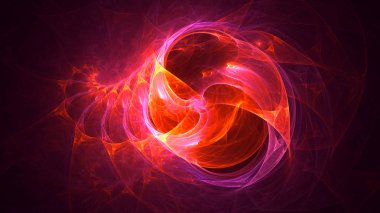 Soyut fraktal ışık arkaplanı 3 boyutlu oluşturuluyor
