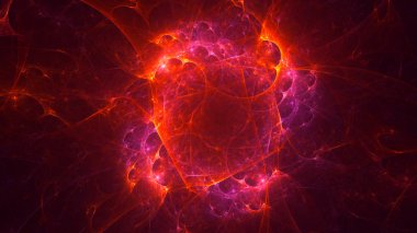 Soyut fraktal ışık arkaplanı 3 boyutlu oluşturuluyor