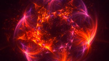 Soyut fraktal ışık arkaplanı 3 boyutlu oluşturuluyor
