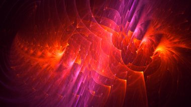 Soyut fraktal ışık arkaplanı 3 boyutlu oluşturuluyor